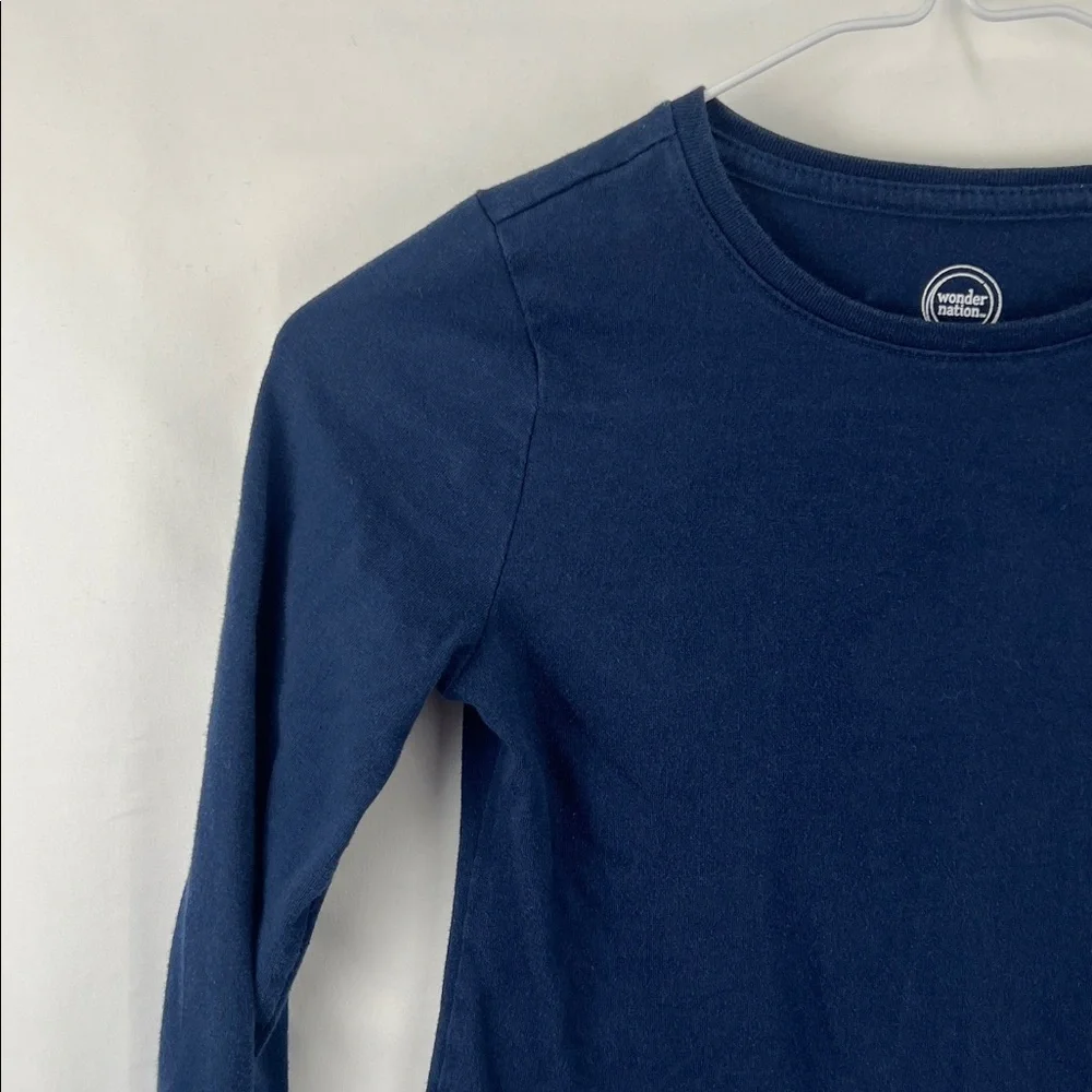 Wonder Nation - Girl’s Long Sleeve Top - Medium - Size 7/8 - Navy Blue